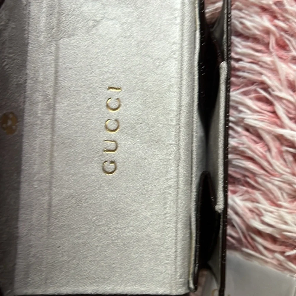 Gucci Diamond Patterned GG Black Empty Sunglasses Case Cleaning Cloth Leather